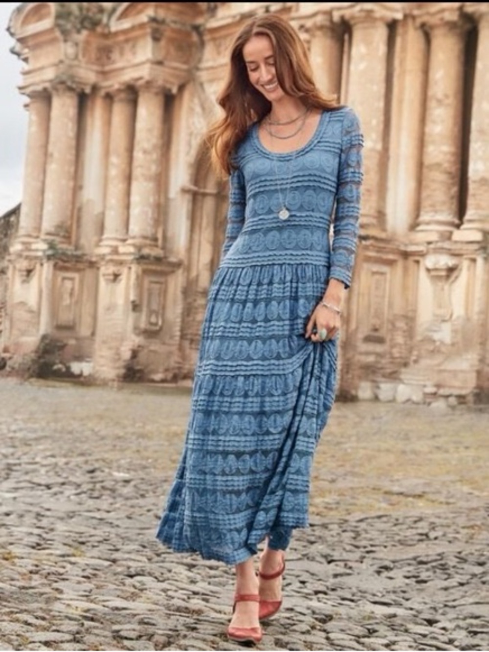 Sundance Blue Willow Lace Maxi Dress